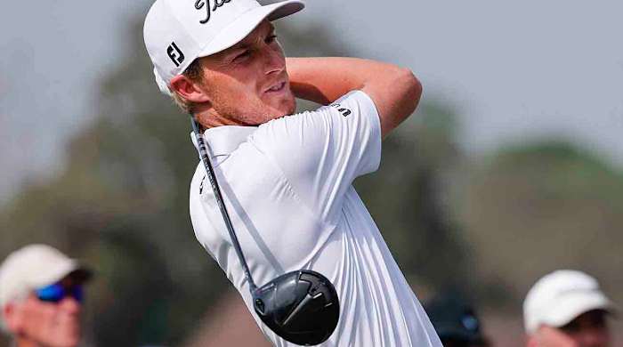 Will Zalatoris hits a drive at the 2023 Arnold Palmer Invitational.